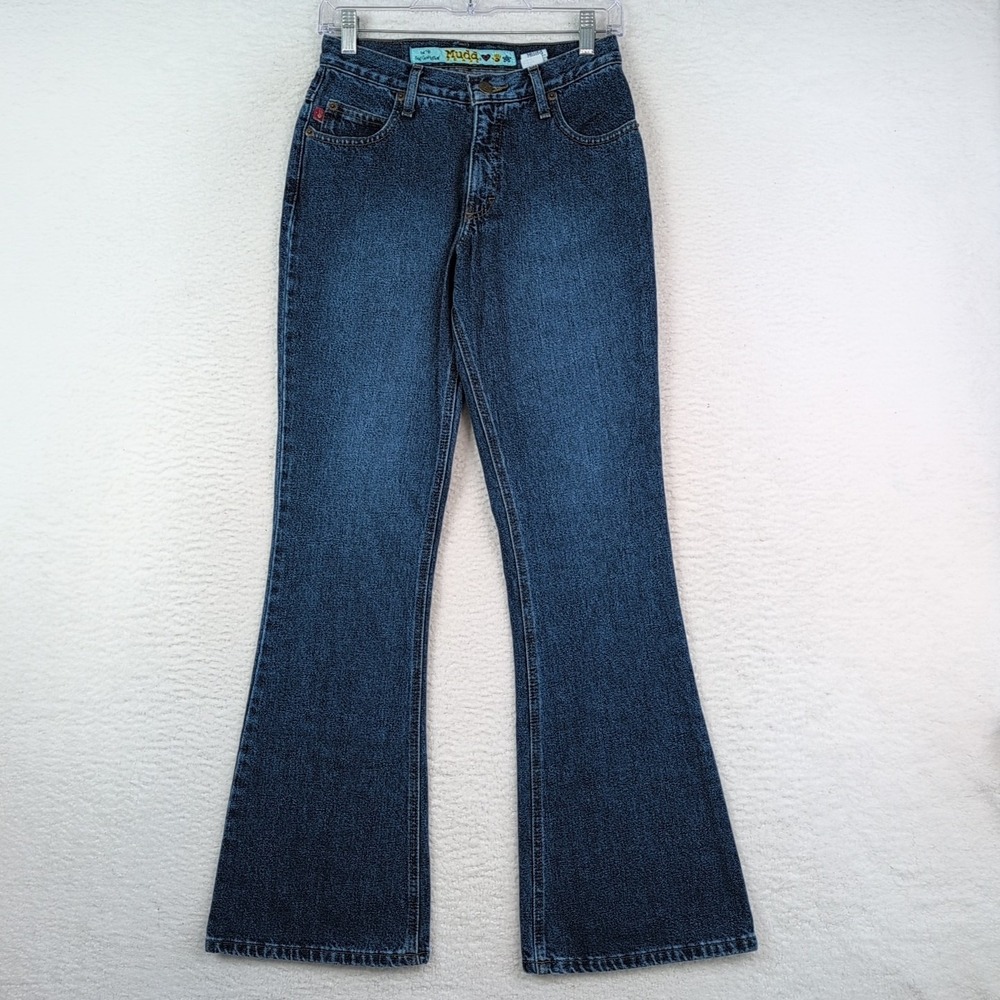 VTG Mudd‎ Flare Jeans Juniors Size 3 Y2K Dark Wash Bell Bottoms